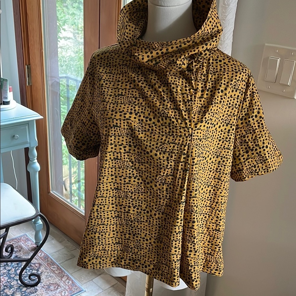 Anthropologie Corey Lynn Calter Leopard Cowl Cotton Top Small EUC - Picture 4 of 7